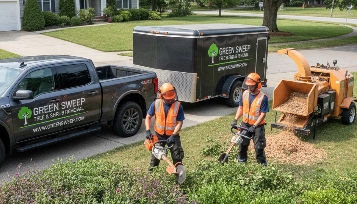Professional shrub removal service in Bellevue, WA clearing overgrown bushes for landscape improvement