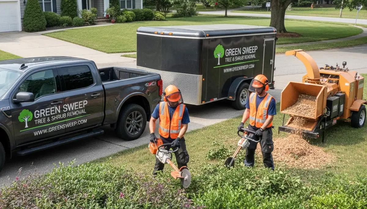 Professional shrub removal service in Bellevue, WA clearing overgrown bushes for landscape improvement