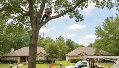 Arborist performing professional tree pruning in Bellevue, WA for healthy residential trees