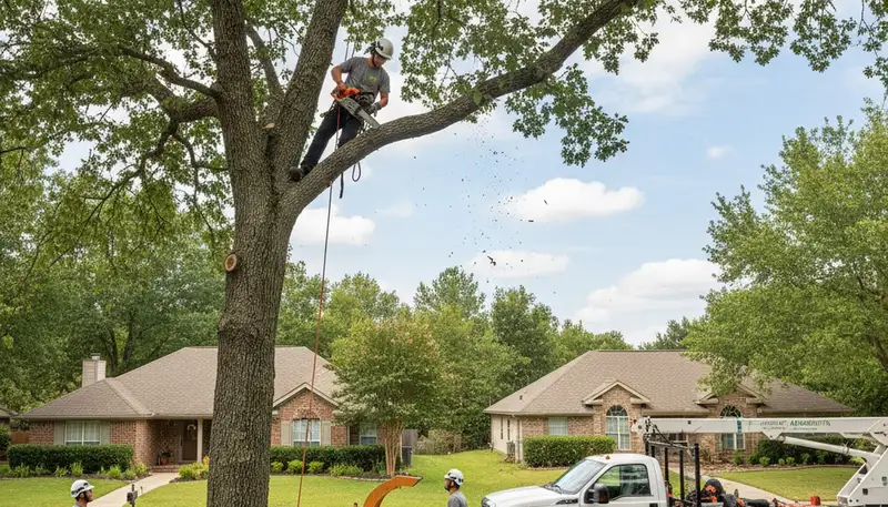Arborist performing professional tree pruning in Bellevue, WA for healthy residential trees