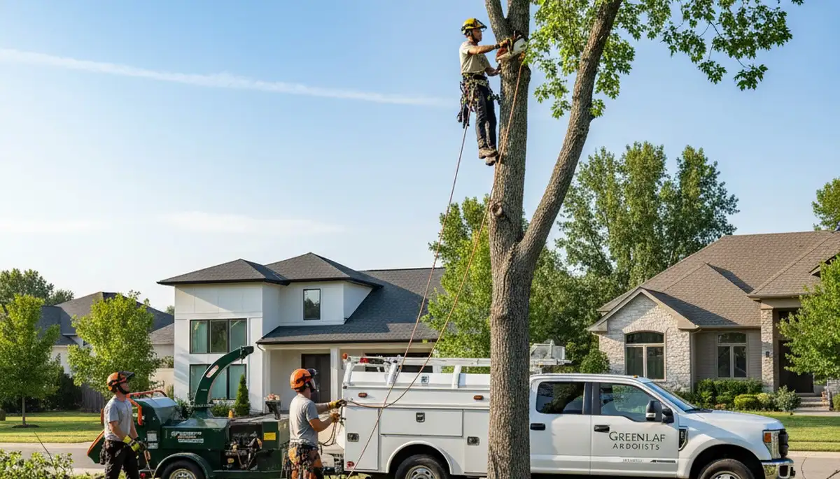 Professional tree removal service in Bellevue, WA trimming tall Douglas fir and maple trees