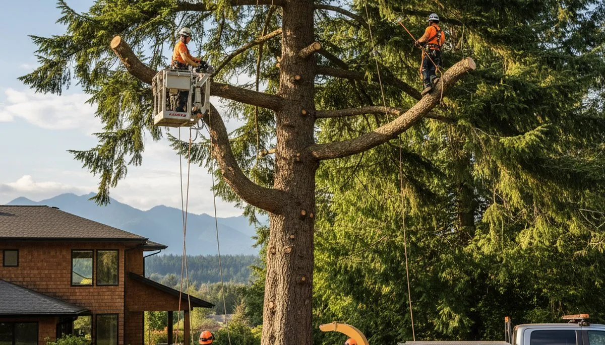 Professional tree removal service crew working in Bellevue WA