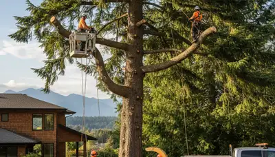Professional tree removal service crew working in Bellevue WA