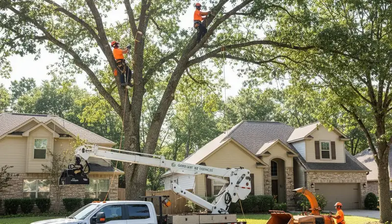 Arborist trimming Douglas fir tree in Bellevue, WA for Chop Chop Tree professional tree care service