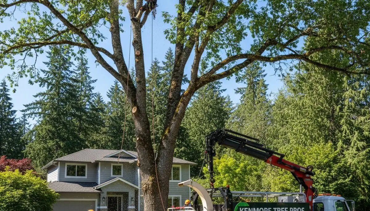 Professional tree removal service in Bellevue WA trimming large oak safely