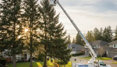 Professional tree removal service in Bellevue, WA by certified arborists safely clearing yard trees